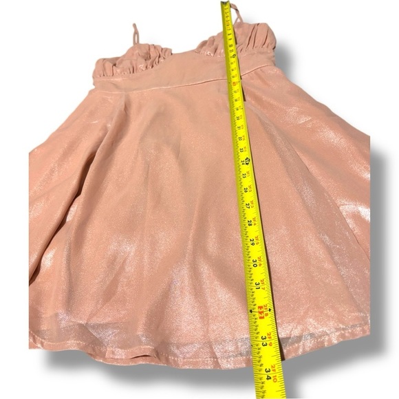 Lulu’s Shiny Peach Spaghetti Strap Pleated Cups Mini Formal Style Sundress - Picture 12 of 16
